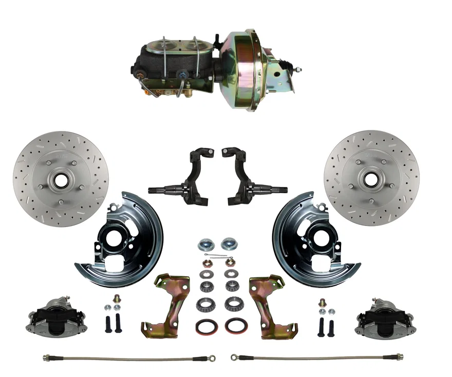 Power Front Kit with Drilled Rotors and Zinc Plated Calipers