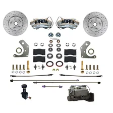 Power Front Kit with Drilled Rotors and Zinc Plated Calipers image 1