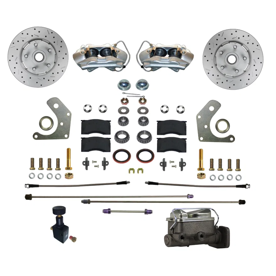 Power Front Kit with Drilled Rotors and Zinc Plated Calipers