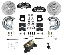 Manual Front Kit with Drilled Rotors and Black Powder Coated Calipers for Ford Mustang image 1