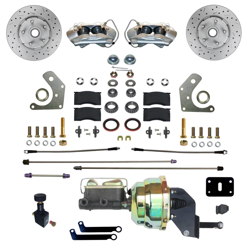 Power Front Kit with Drilled Rotors and Zinc Plated Calipers