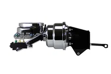 7 inch dual power booster, 1 inch bore master disc/disc (Chrome) for Jeep image 1
