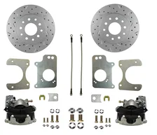 Rear Disc Brake Kit  with Drilled Rotors and Zinc Plated Calipers image 1
