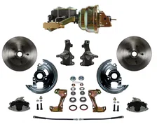 Front Power 2" Drop Spindle Kit with Plain Rotors and Zinc Plated Calipers image 1