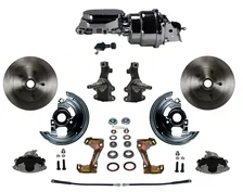 Front Power 2" Drop Spindle Kit with Plain Rotors and Zinc Plated Calipers image 1