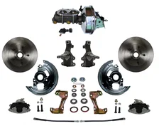 Front Power 2" Drop Spindle Kit with Plain Rotors and Zinc Plated Calipers image 1