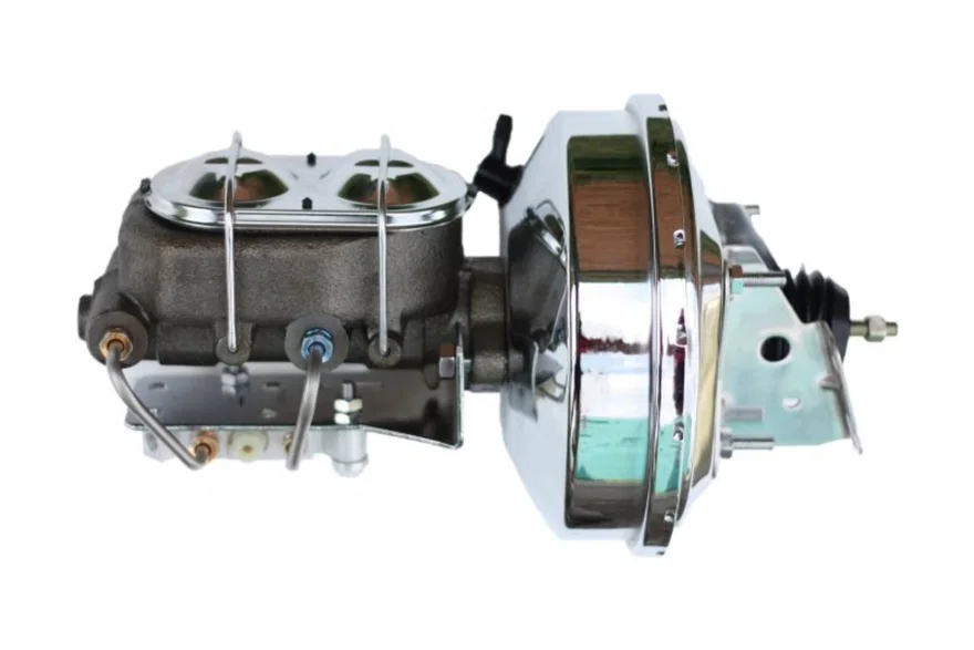 Power booster kit 9 inch booster 1 inch bore master disc/disc (Chrome)