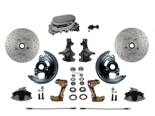 Front Manual 2" Drop Spindle Kit with Drilled Rotors and Zinc Plated Calipers image 1