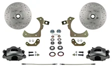 Front Spindle Kit with Drilled Rotors and Zinc Plated Calipers for Chevrolet image 1