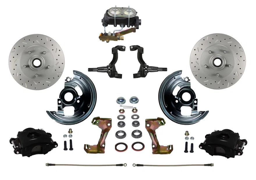 Manual Front Kit with Drilled Rotors and Black Powder Coated Calipers