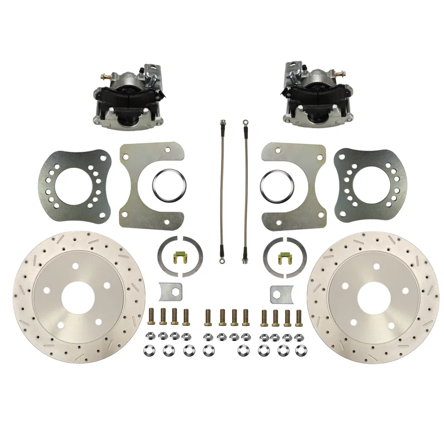 Rear Disc Brake Kit with Drilled Rotors and Zinc Plated Calipers for Ford