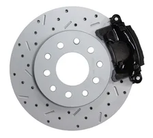 Rear Disc Brake Kit  with Drilled Rotors and Black Powder Coated Calipers image 2