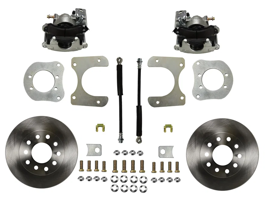 Rear Disc Brake Kit  with Plain Rotors and Zinc Plated Calipers