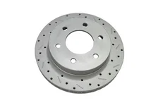Rear Disc Brake Kit  with Drilled Rotors and Red Powder Coated Calipers image 3