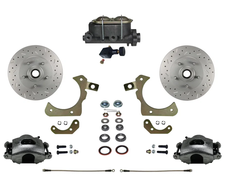 Manual Front Kit with Drilled Rotors and Zinc Plated Calipers for Chevrolet