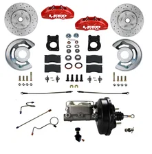 Power Front Kit with Drilled Rotors and Red Powder Coated Calipers image 1