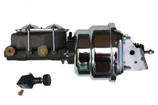 Power booster kit 7 inch dual booster 1-1/8 inch bore master adj valve(Chrome) image 1