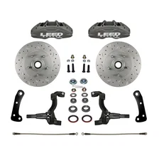 Spindle Kit with Drilled Rotors and Anodized Calipers image 1