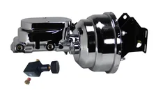 8 inch dual booster, 1 inch bore flat top master adjustable valve (Chrome) image 1