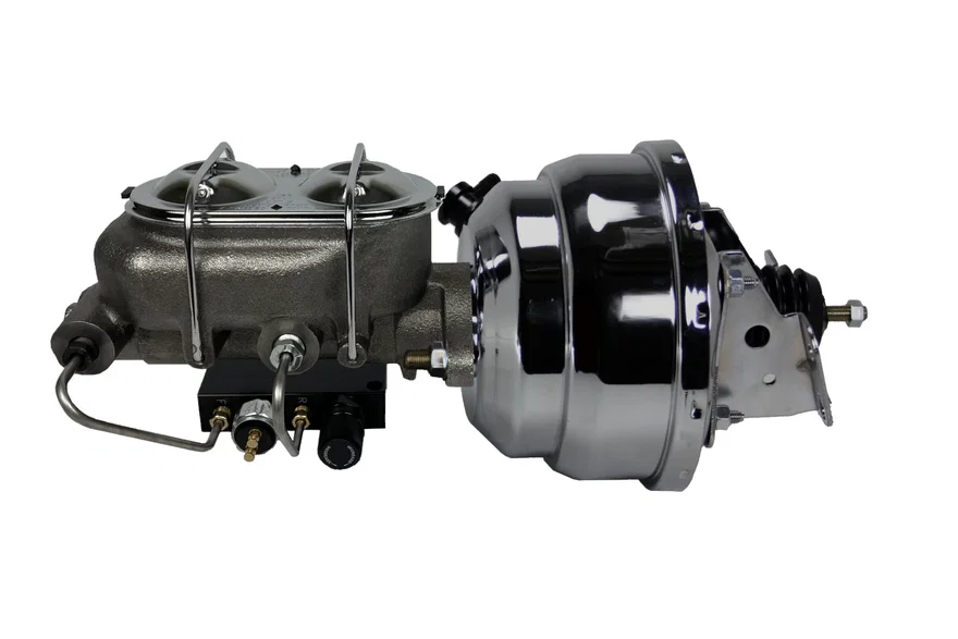 Power booster kit 8 inch dual booster 1 inch bore master combo valve(Chrome)