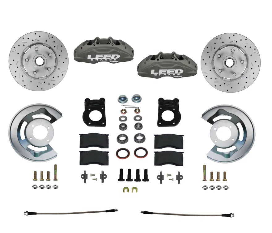 Front Spindle Kit with Drilled Rotors and Anodized Calipers