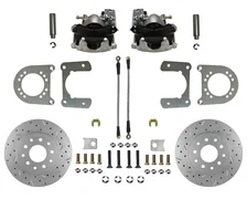 Rear Disc Brake Kit  with Drilled Rotors and Zinc Plated Calipers image 1