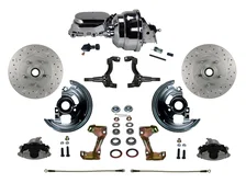 Power Front Kit with Drilled Rotors and Zinc Plated Calipers image 1