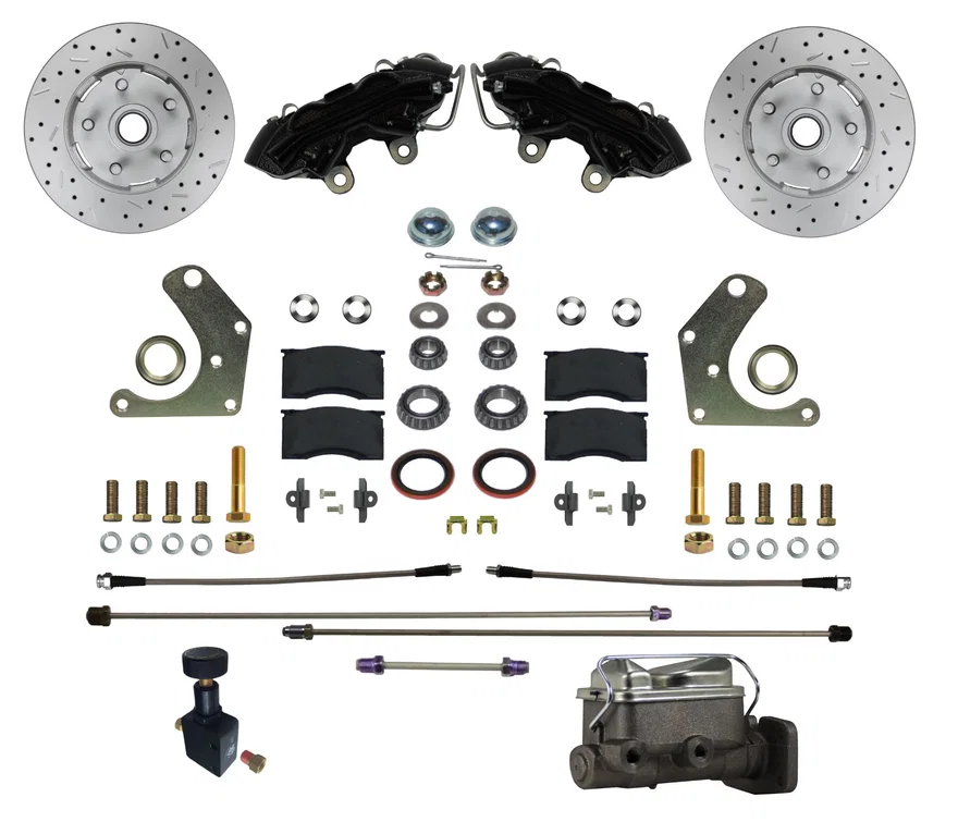 Power Front Kit with Drilled Rotors and Black Powder Coated Calipers