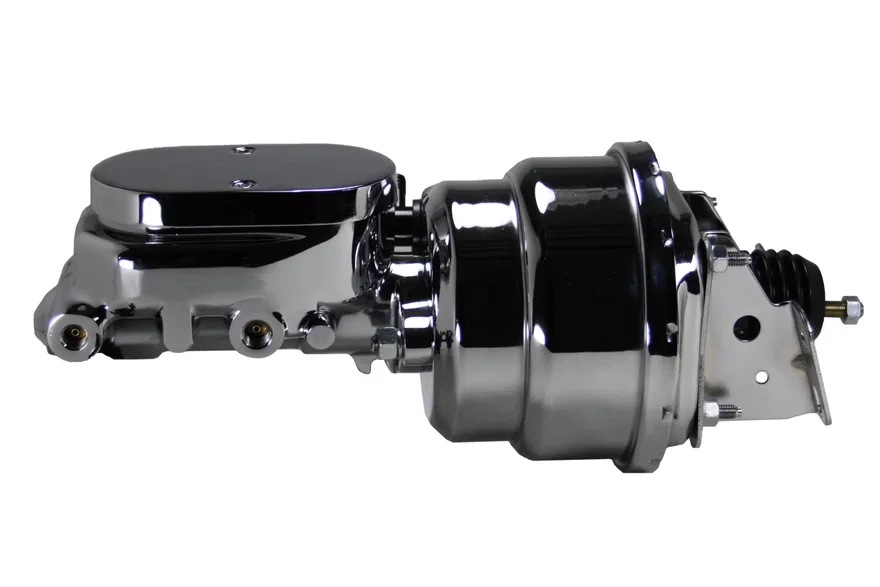 Power booster kit 7 inch dual booster 1-1/8 inch flat top (Chrome)