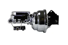 8 inch dual power booster, 1 inch bore master adjustable combo valve (Chrome) for Ford F-100 image 1