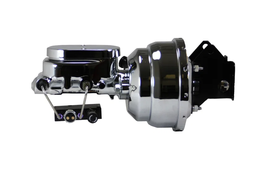 8 inch dual power booster, 1 inch bore master adjustable combo valve (Chrome) for Ford F-100