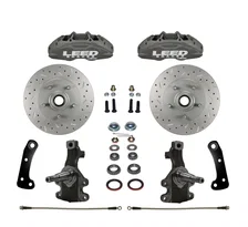 Front Spindle Kit with Drilled Rotors and Anodized Calipers image 1