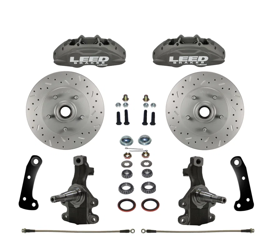 Front Spindle Kit with Drilled Rotors and Anodized Calipers