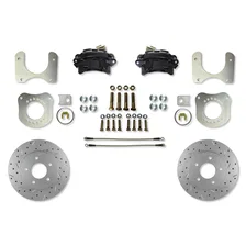 Rear Disc Brake Kit  with Drilled Rotors and Black Powder Coated Calipers image 1