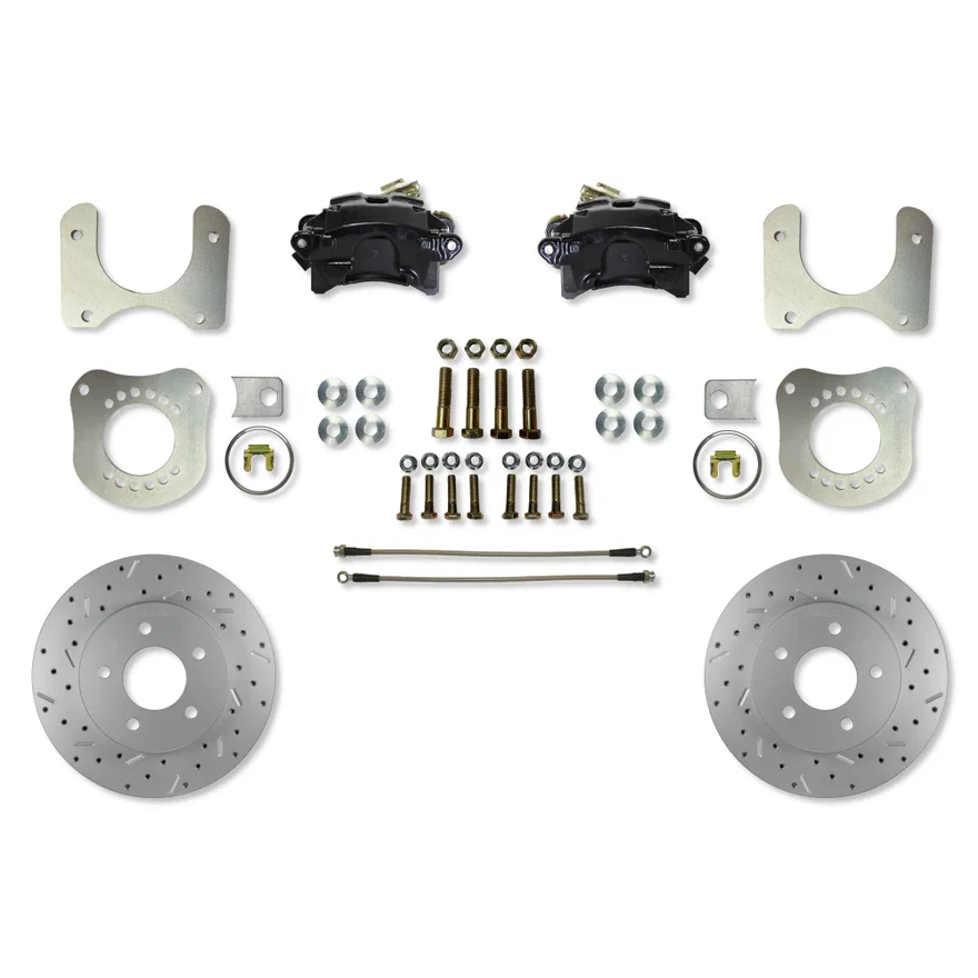 Rear Disc Brake Kit  with Drilled Rotors and Black Powder Coated Calipers