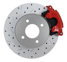 Rear Disc Brake Kit  with Drilled Rotors and Red Powder Coated Calipers for Ford Mustang image 7