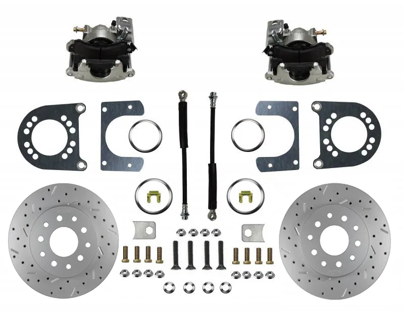 Rear Disc Brake Kit  with Drilled Rotors and Zinc Plated Calipers for Chevrolet