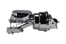 7 inch dual power booster, 1-1/8 inch bore flat top master disc/drum (Chrome) image 2