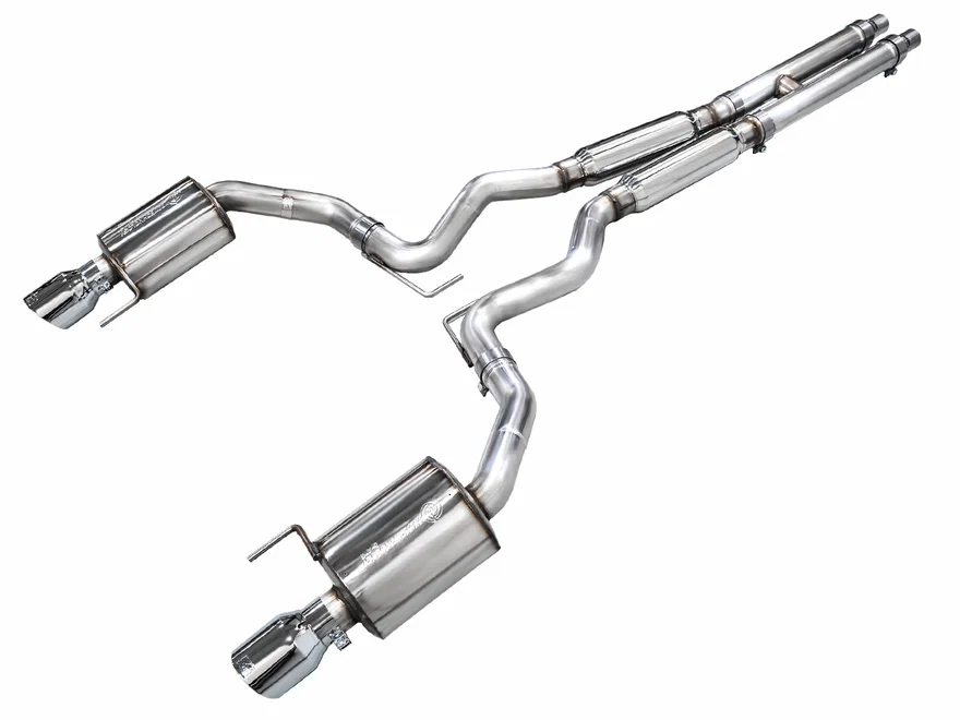 Touring Edition Exhaust for S650 Ford Mustang GT Fastback - Dual Chrome Silver Tips