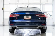 Track Edition Exhaust for Audi B9 S5 Coupe - Non-Resonated - 4" Chrome Silver Tips image 4