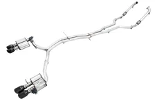 SwitchPath™ Exhaust for Audi B9 S5 Coupe - Non-Resonated - 4" Diamond Black Tips image 1