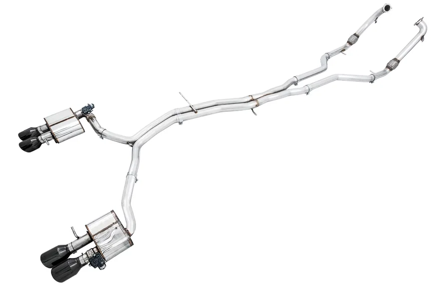 SwitchPath™ Exhaust for Audi B9 S5 Coupe - Non-Resonated - 4" Diamond Black Tips
