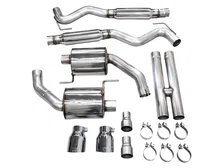 Touring Edition Exhaust for S650 Ford Mustang GT Fastback - Dual Chrome Silver Tips image 5