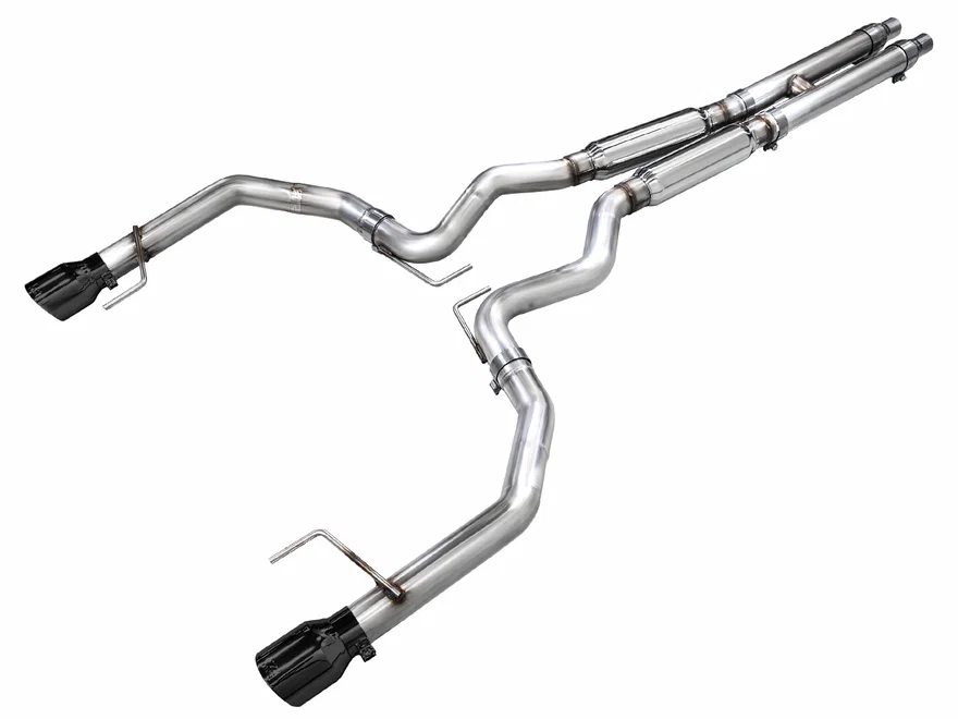 Track Edition Exhaust for S650 Ford Mustang GT Fastback - Dual Diamond Black Tips