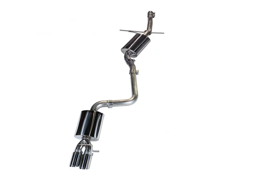 Touring Edition Exhaust for B8/B8.5 A4 2.0T - Single Side, Chrome Silver Tips for Audi A4 Quattro