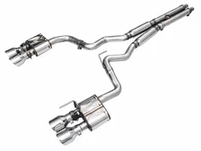 SwitchPath™ Exhaust for S650 Ford Mustang Dark Horse - Quad Chrome Silver Tips image 1