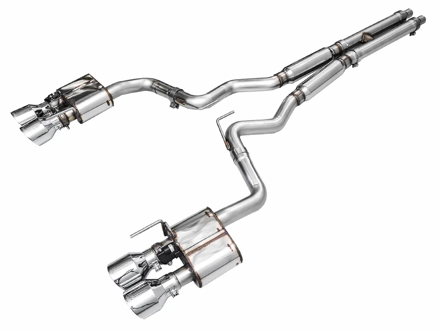 SwitchPath™ Exhaust for S650 Ford Mustang Dark Horse - Quad Chrome Silver Tips