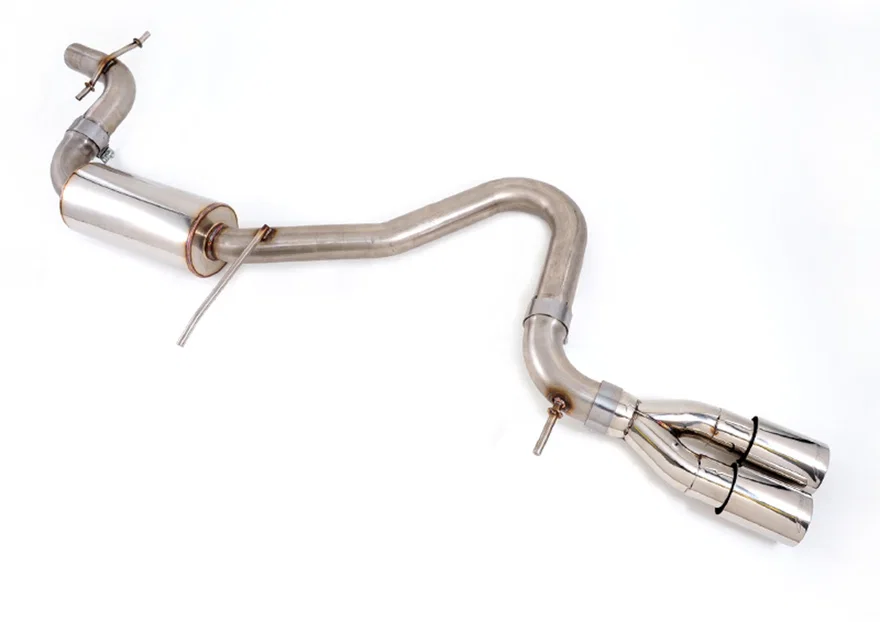 Resonated Performance Exhaust for Audi A3 FWD, Chrome Tips