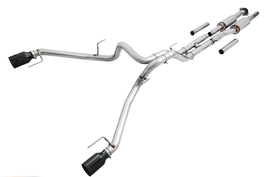 0FG Exhaust for Gen 2 Ford Raptor (Resonated Performance Cat-back) - Diamond Black 5" Tips