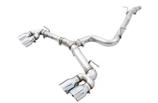 Track Edition Exhaust for MK7.5 Golf R - Chrome Silver Tips, 102mm image 1